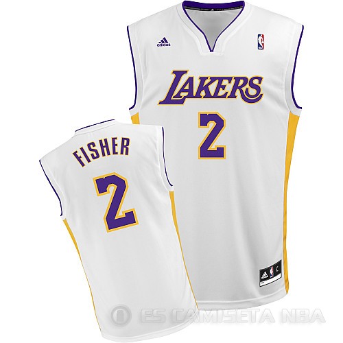Camiseta Fisher #2 Los Angeles Lakers Blanco - Haga un click en la imagen para cerrar